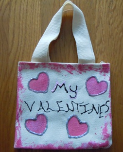 paintable valentine bag craft